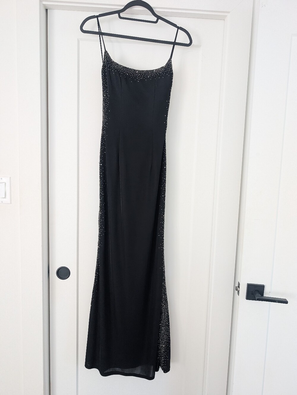 Black Beaded Evening Dress | 2000s